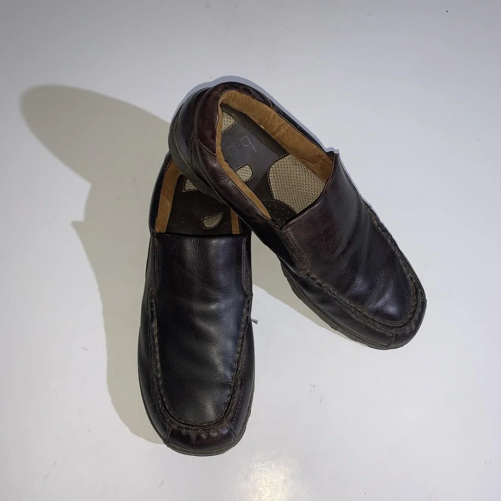 BOC Born Loafers Mens 13 EU 45 Eric Brown Leather Slip On Shoes Comfort BM8033
